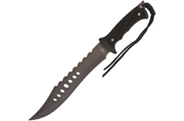 Image of Frost Tac Assault Bowie Fixed Blade Knife, 10in, Sawback, Black, Rubber Handle FTA030B