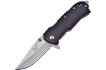 Image of Frost Tac Linerlock Black G10 A/O Folding Knife, 2 satin finish stainless blade, Black G10 handle, TX-38B/G10