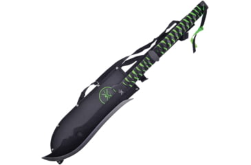 Image of Frost Tac Xtreme Knife, Tac Xtreme Fixed Blade, 27.5in Overall, 13.5in Black SS Blade, Cord Wrapped Handle, Black/Green Handle, Black Nylon Sheath, TX-4124BLK