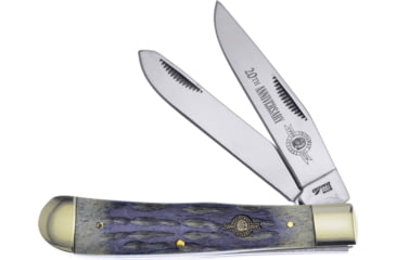 Image of Frost Trapper 20th Annversary Folding Knife, Satin finish stainless clip and spey blades, Gray pick bone handle, CW-108GY/20