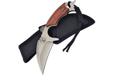 Image of Frost Whitetail Boot Skinner Brown Fixed Blade Knife, 3in, Satin, Brown, Wood Handle FWT202RBG