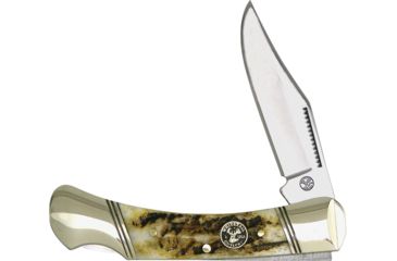 Image of Frost Whitetail Warrior Lockback Folding Knife,2.5in,Stainless Steel,Standard Edge,Mirror Polish,Stag Bone Handle FWT547RMS