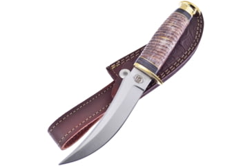 Image of Frost Wigwam Skinner Knife, 5.5 satin finish stainless skinner blade, Brown sculpted bone handle, CW-6111BKB