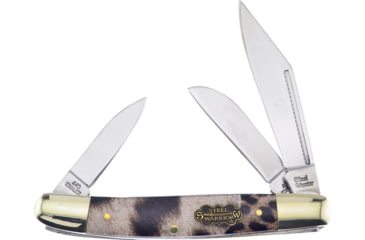 Image of Frost Wrangler Steel Warrior Folding Knife, Leopard pattern resin handle, SW-112LS