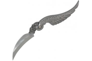 Image of Fury Flying Skull, Pewter Finish Handle, Plain FP51040