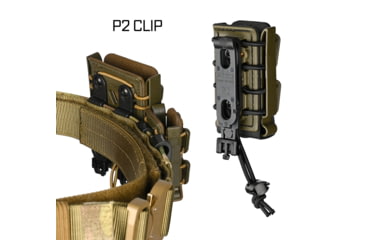 Image of G-Code Pistol Soft Shell Scorpion Mag Carrier w/ P1/P2/P3 Molle and Belt Mounts, Ambidextrious, Grey Frame/Grey Shell, Short, SS-P2-123-GYGY