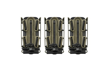 Image of G-Code Pistop Soft Shell Scorpion Tall Mag Carrier w/ P1/P2/P3 Molle and Belt Mounts, Pack of 3, Ambidextrious, OD Green Frame/Black Shell, Tall, SS-P1-3PK-123-GNBK