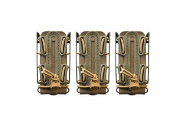 Image of G-Code Pistop Soft Shell Scorpion Tall Mag Carrier w/ P1/P2/P3 Molle and Belt Mounts, Pack of 3, Ambidextrious, OD Green Frame/Tan Shell, Tall, SS-P1-3PK-123-GNTN
