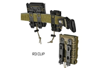 Image of G-Code Rifle Soft Shell Scorpion Mag Carrier w/ R1/R2/R3 Molle and Belt Mounts, Pack of 3, Black Frame/Black Shell, Rifle, SS-R1-3PK-123-BKBK