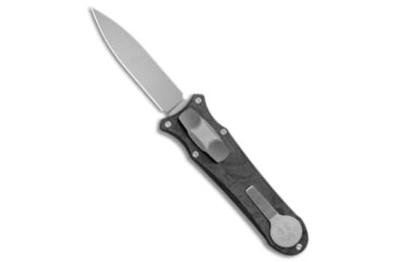Image of G&amp;G Hawk G&amp;G Hawk Custom Deadlock D/A Model B OTF Automatic Knife Marble CF 3.75" DP, Black/Gray, CPM 20CV, adult, BHQ-108009