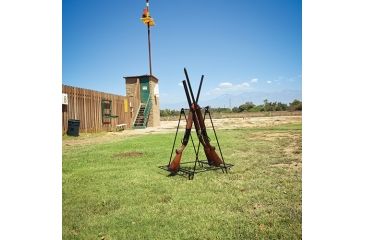 Image of GPS Portable Metal Camp Gun Stand, Rubber Top Rail, 9-Gun Capacity, Gray, GPS-3524MCS
