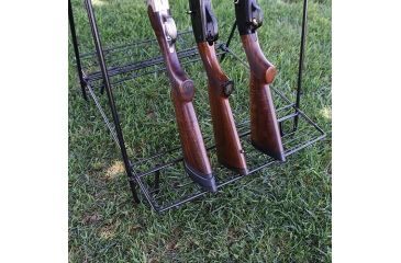 Image of GPS Portable Metal Camp Gun Stand, Rubber Top Rail, 9-Gun Capacity, Gray, GPS-3524MCS