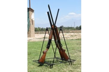 Image of GPS Portable Metal Camp Gun Stand, Rubber Top Rail, 9-Gun Capacity, Gray, GPS-3524MCS