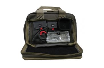 Image of GPS Quad Pistol Range Bag w/Mag Storage/Dump Cups, Rifle Green/Khaki, GPS-1310PCRK