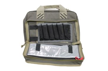 Image of GPS Quad Pistol Range Bag w/Mag Storage/Dump Cups, Rifle Green/Khaki, GPS-1310PCRK