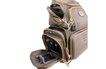 Image of GPS Rolling Handgunner Range Backpack w/4 Handgun Cradle, Rifle Green/Khaki, GPS-1711ROBPRK