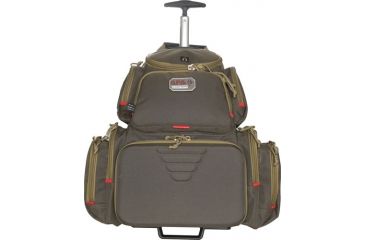 Image of GPS Rolling Handgunner Range Backpack w/4 Handgun Cradle, Rifle Green/Khaki, GPS-1711ROBPRK