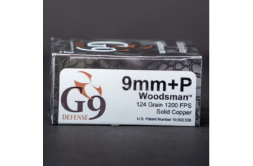 Image of G9 Defense Woodsman 9mm+P 124 Grain External Hollow Point Cooper Pistol Ammo, 20 Rounds, 40232258480