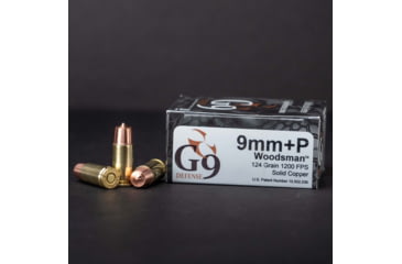 Image of G9 Defense Woodsman 9mm+P 124 Grain External Hollow Point Cooper Pistol Ammo, 20 Rounds, 40232258480