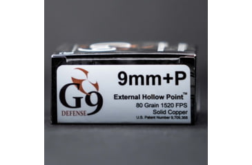 Image of G9 Defense 9mm + P 80 Grain External Hollow Point Cooper Pistol Ammo, 20 Rounds, 40232509933