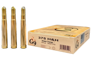 Image of G9 Defense Safari .375 H&amp;H Magnum 300 Grain Shape Charge Solid Brass Cased Rifle Ammo, 20 Rounds, SC-375HH-300A