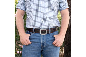 Image of Galco 1 1/2in Center Post Flat Back Buckle Pants Belt, Black/Red Thread, 42in, PB20-42RB-CPN1