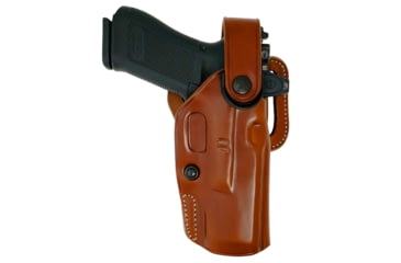 Image of Galco APO Strongside/Crossdraw OWB Tan Steerhide Fits Glock 19 Gen 1-5 Belt Holster Mount Right Hand, APO226R