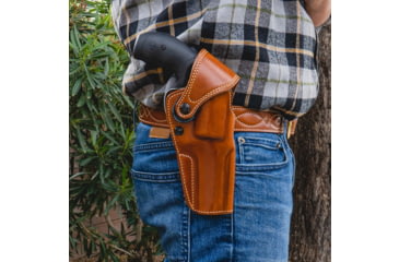 Image of Galco Big Iron Belt Holster, Colt Python 5in, Smith & Wesson L Frame M686 Plus 5in, Right Hand, Tan, BI366