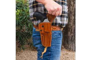 Image of Galco Big Iron Belt Holster, Colt Python 5in, Smith & Wesson L Frame M686 Plus 5in, Right Hand, Tan, BI366