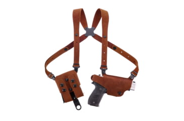 Image of Galco Classic Lite 2.0 Shoulder System Shoulder Size Fits Chest Up To 56in Natural Leather Fits Glock 43, Right Hand, Natural, CL2-800R