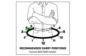 Image of Galco Corvus Belt/IWB Kydex Holster, Glock 17/19/19X/22/23/31/32/45, Streamlight TLR-1, Right, Black, CVS868RB