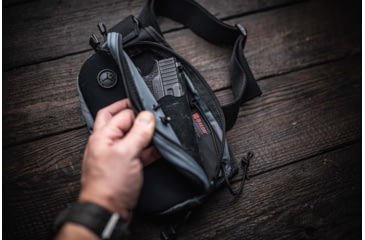 Image of Galco Fastrax Pac Waistpack, Subcompact, Gray/Black, FTPGBS