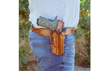 Image of Galco Apo Strongside/Crossdraw Colt 4 1/4in 1911, Kimber 4in 1911, Springfield 4in 1911, Wilson Combat 4 1/4in 1911 Belt Holster, Tan, APO266R