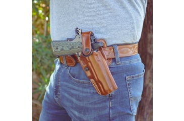 Image of Galco Apo Strongside/Crossdraw Colt 4 1/4in 1911, Kimber 4in 1911, Springfield 4in 1911, Wilson Combat 4 1/4in 1911 Belt Holster, Tan, APO266R