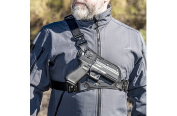 Image of Galco High Ready Hybrid Kydex/Nylon Chest Holster, Sig-Sauer P220/226/229, Right Hand, Black, HR248RB