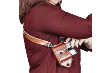 Image of Galco Horizontal Mag Carrier For Shoulder System - Ambidextrous - Tan HCL24