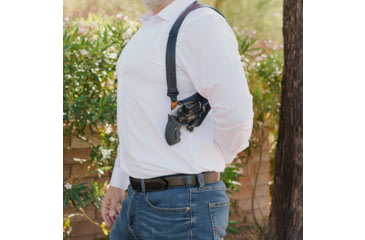 Image of Galco Masterbilt Master Agent Shoulder System Leather, Smith &amp; Wesson J Frame M36 2in, Right, Black, MA158B