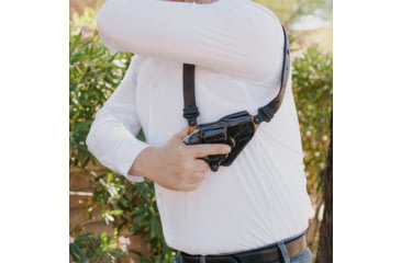 Image of Galco Masterbilt Master Agent Shoulder System Leather, Smith &amp; Wesson J Frame M36 2in, Right, Black, MA158B