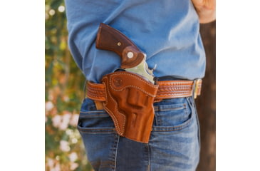 Image of Galco Masterbilt Revenger Belt Holster, Smith &amp; Wesson K Frame M19 2 1/2in, Smith &amp; Wesson K Frame M66 2 1/2in, Right Hand, Tan, REV112