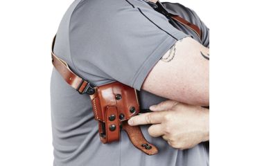 Image of Galco Miami Classic Shoulder Holster System, Left Hand, Tan, Colt 5 in 1911, MC213