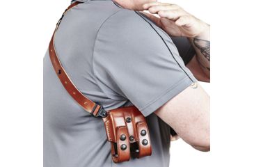 Image of Galco Miami Classic Shoulder Holster System, Left Hand, Tan, Colt 5 in 1911, MC213