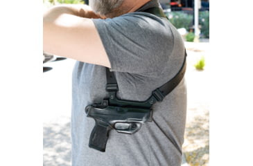 Image of Galco S3H Shoulder Leather Holster Component, Right Hand, Black, For Glock 38 228B