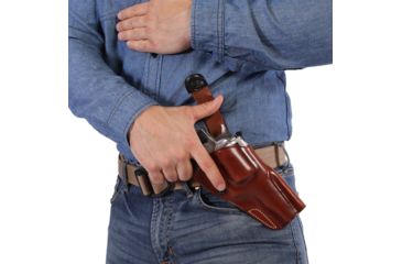 Image of Galco DAO Strongside/Crossdraw Belt Holster, S&amp;W/Colt/Ruger 6in Revolver, Left, Plain, Tan, DAO107