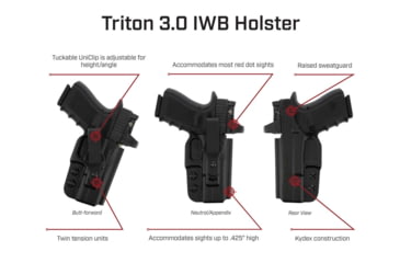 Image of Galco Triton 3.0 IWB Holster, Glock 43X MOS, Black, TR3-800RB