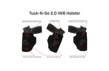 Image of Galco Tuck-N-Go 2.0 Strongside/Crossdraw Iwb Holster, Ruger Max-9, Ambidextrous, Black, TUC890B
