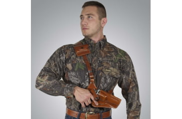 Image of Galco Great Alaskan Leather Chest Holster, Wilson Combat Hunter w/wo Red Dot, Right Hand, Tan, GA678R