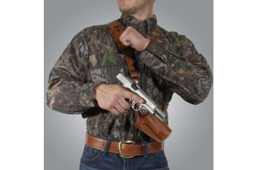 Image of Galco Great Alaskan Leather Chest Holster, Wilson Combat Hunter w/wo Red Dot, Right Hand, Tan, GA678R