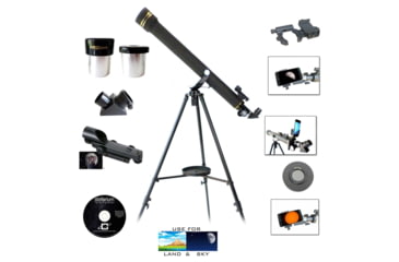 Image of Galileo 700mm x 60mm Erect Image Prism Refractor Telescope w/ Solar Filter, Black, SS-760SF