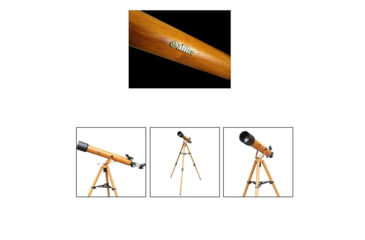 Image of Galileo 800mm x 60mm Erect Image Prism Refractor Telescope w/ Smartphone Adapter, Wood Grain, SS-G860WG