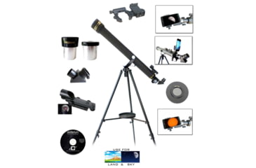 Image of Galileo 800mm x 60mm Refractor Telescope w/ Solar Filter, Black, G-860BGSF